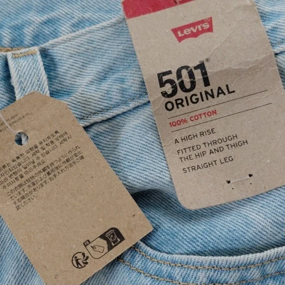 Levi's 501 Ripped High Waist Straight Leg Jeans NWT SZ 27 - Picture 7 of 12